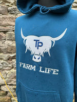 Load image into Gallery viewer, Ink Blue cow print hoodie
