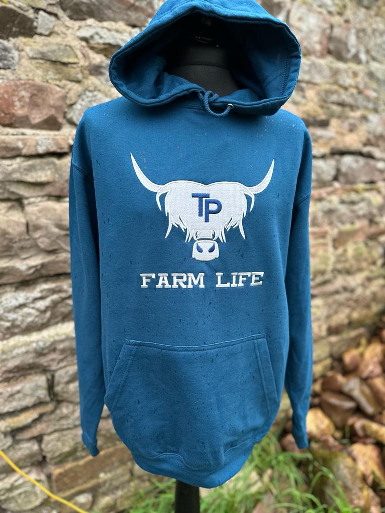 Ink Blue cow print hoodie