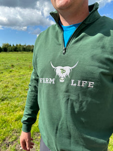 Half Zip Green Sweatshirt