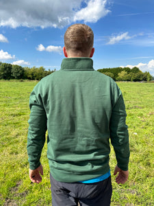 Half Zip Green Sweatshirt