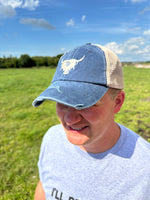 Load image into Gallery viewer, Blue Washed Trucker Cap
