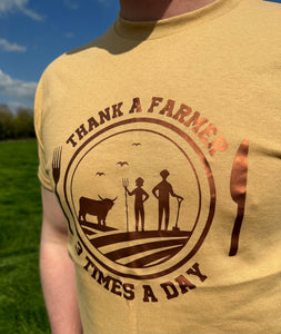 Gold T-Shirt 'THANK A FARMER'!